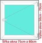Plastov okna O SOFT rka 75 a 80cm x vka 50-70cm